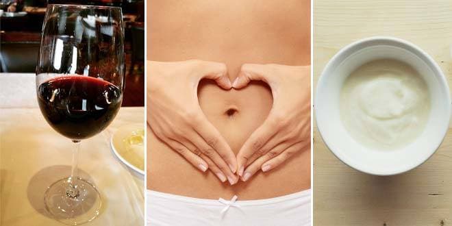 Featured visual summarizing evidence-based guidance related to Wine and Yogurt Contribute to a Healthy Gut.